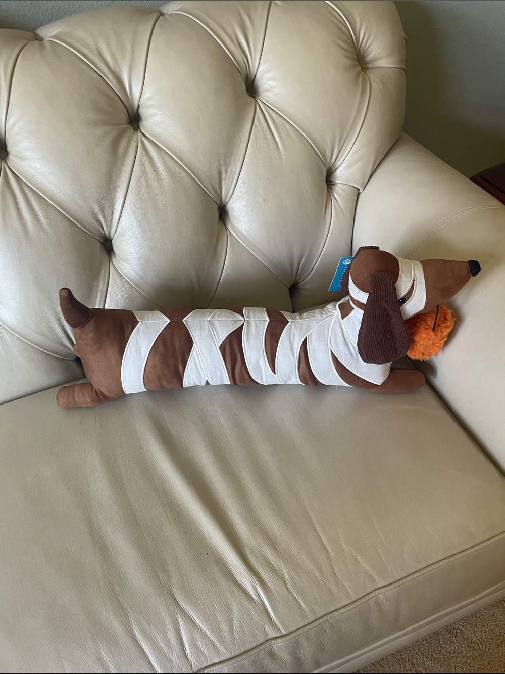 Plush Halloween mummy Dachshund Dog decorative pillow - Picture 3 of 8